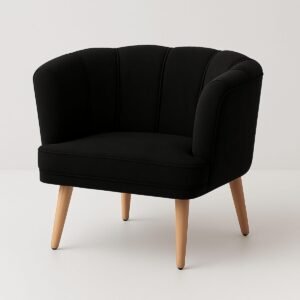 Poltrona Cadeira Decorativa para Sala de Espera Recepção Resistente Ergônomica MOBLAN decor (Preto)