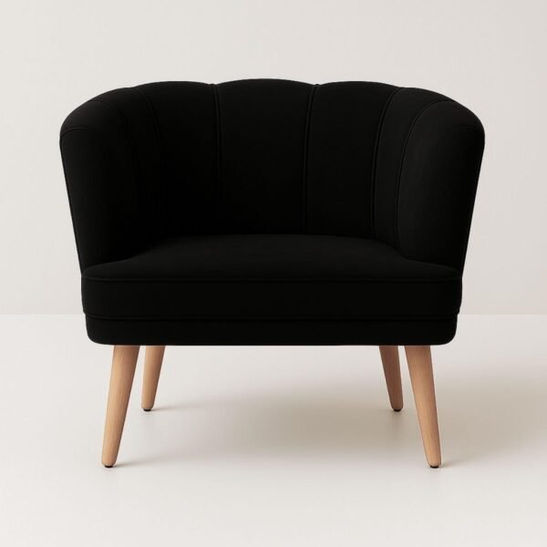 Poltrona Cadeira Decorativa para Sala de Espera Recepção Resistente Ergônomica MOBLAN decor (Preto) - Imagem 5