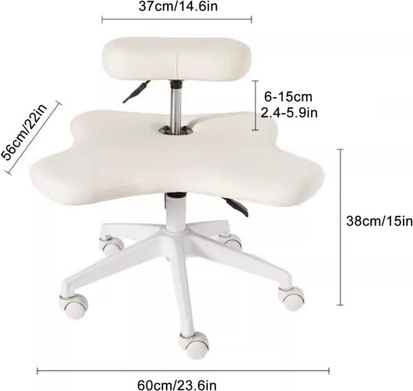 Cadeira de ajoelhar, cadeira de pernas cruzadas com rodas, cadeira de meditação, banco de escritório ergonômico ajustável em altura, 2 almofadas cadeiras ortopédicas, cadeira cruzada - Imagem 3