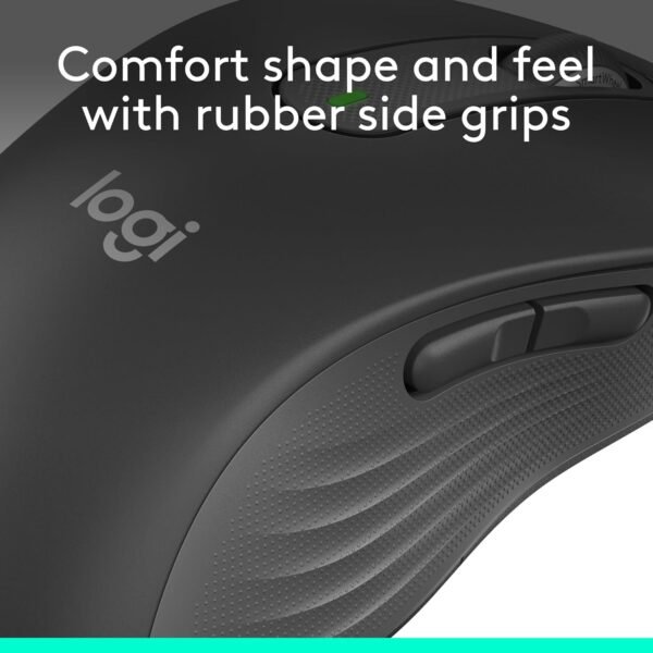 Mouse Sem Fio Logitech Signature M650 L Left para Canhotos com Design de Tamanho Padrão, Clique Silencioso, Botões Laterais Personalizáveis, Conexão USB e Bluetooth - Grafite - Imagem 7