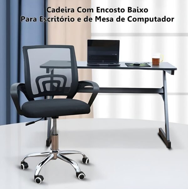 Cadeira De Escritório Giratória Com Altura Ajustável - Imagem 7