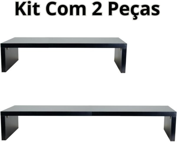 Suporte Monitor 15x90x20cm + Suporte Monitor 10x60x20cm MDF - Imagem 2