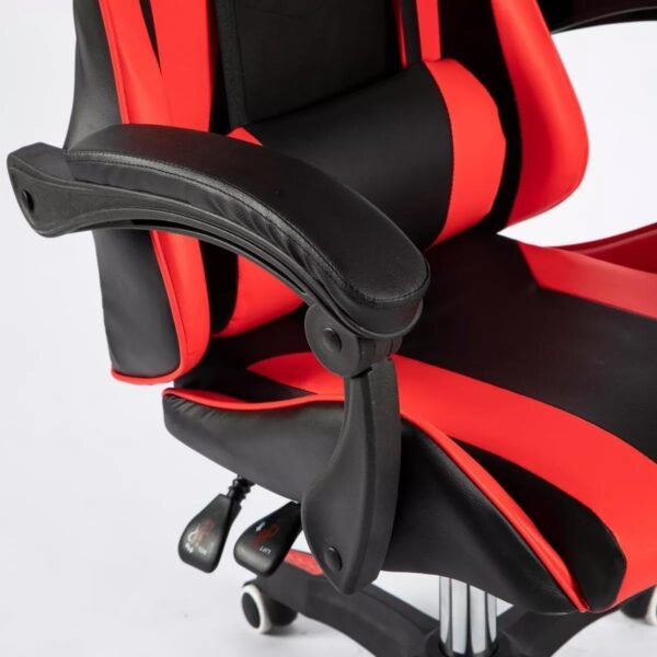 Cadeira Gamer Ergonômica, Reclinável, Couro Sintético, Rosa e Branco - Imagem 7