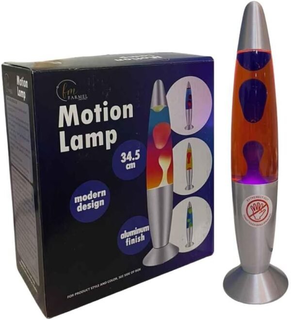 Luminaria Lava Lamp Abajur De Mesa Decorativa Bicolor 110V 34cm (Vermelho Bolha Azul) - Imagem 3