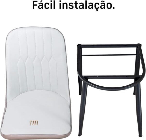 Kit 2 Cadeiras Ergonômica Impermeável Escritório Fixa Palito (Preto) - Imagem 7
