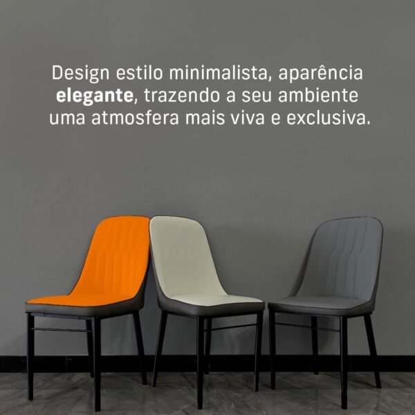 Kit 2 Cadeiras Ergonômica Impermeável Escritório Fixa Palito (Preto) - Imagem 8