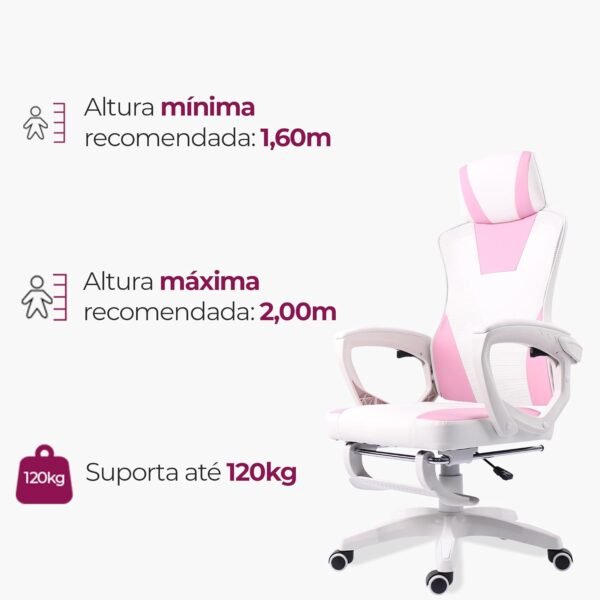 Max Racer - Cadeira Office Presidente Supreme - Ergonômica Reclinável - Até 120kg (Preta) - Imagem 4
