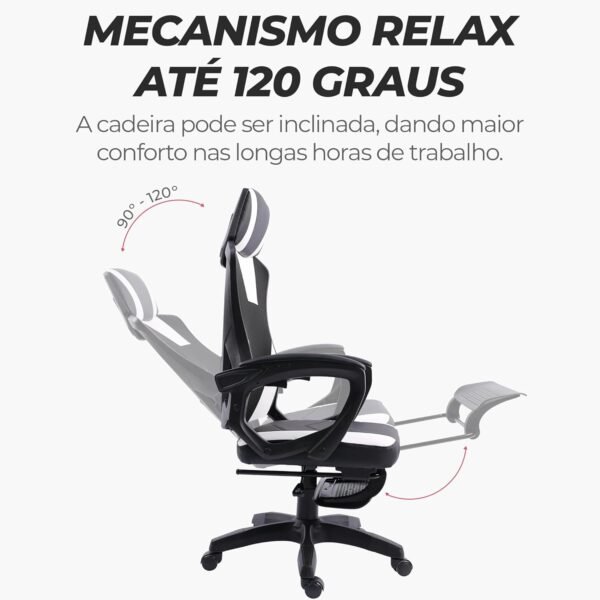 Max Racer - Cadeira Office Presidente Supreme - Ergonômica Reclinável - Até 120kg (Preta) - Imagem 5