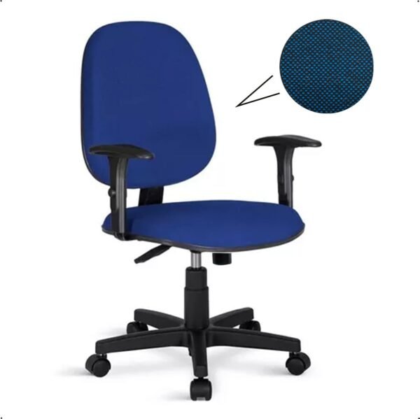Cadeira de Escritório Diretor Giratória Azul com Relax, Braços Reguláveis, Encosto Reclinável e Espuma Injetada - Home Gourmet - Imagem 7