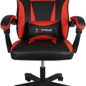 Cadeira Xtreme Gamers Supra Giratória Reclinável Altura Ajustável Preta e Vermelha