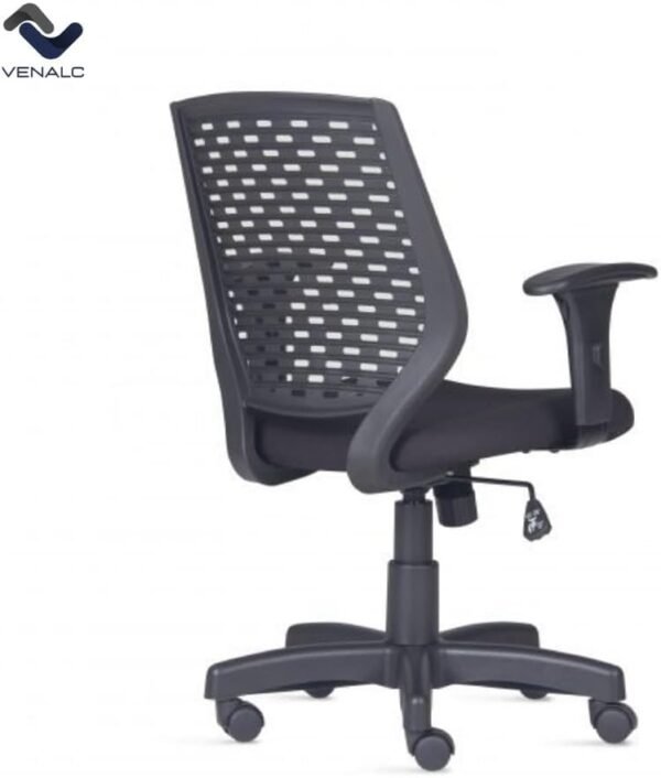 Cadeira Liss PP Frisokar Operativa Ergonômica Mecanismo Relax Encosto Anatômico Tecido Crepe Preto - Imagem 4