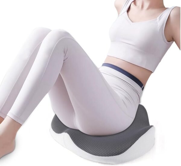 Ecofeen Almofada ergonômica de espuma viscoelástica – suporte ortopédico, alívio da dor ciática e das costas, almofada de cadeira para escritório, carro e casa – cinza - Imagem 3