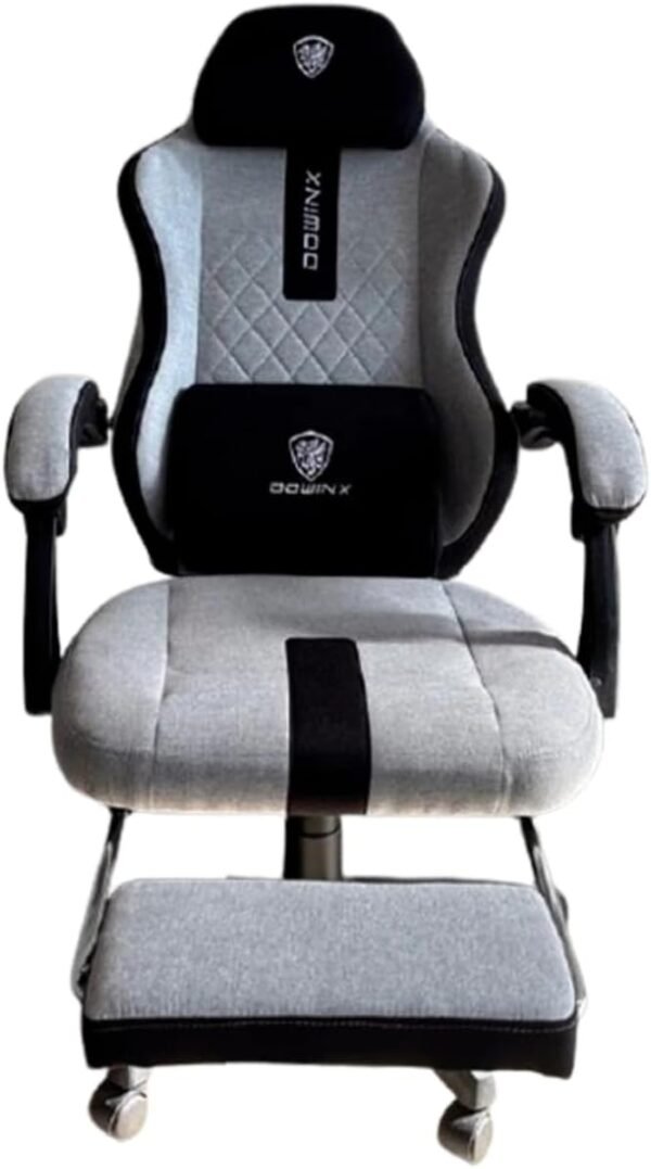Cadeira Gamer Giratória Reclinável Cinza E Preto - Imagem 2