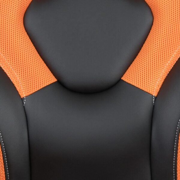 Flash Furniture Cadeira para jogos X10 de couro macio de couro macio com braços dobráveis, cadeira giratória ergonômica acolchoada para computador, laranja/preta - Imagem 12