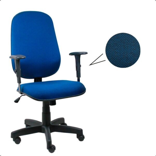 Cadeira de Escritório Presidente Giratória Ergonômica e Braços Reguláveis em Tecido Azul – Conforto e Estilo para Escritório e Home Office - Escritex - Imagem 6