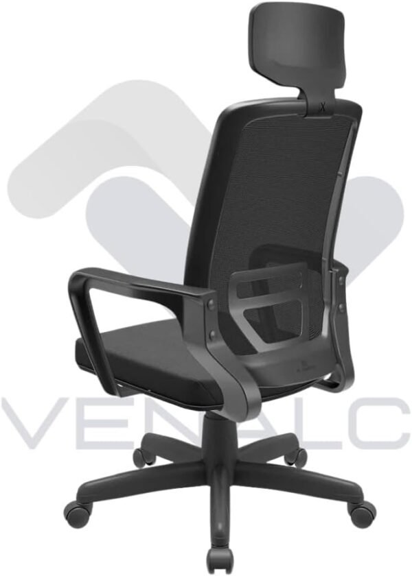 Cadeira Adrix Plaxmetal Presidente Giratória Ergonômica Tela Mesh Mecanismo Relax Assento Poliéster com Apoio de Cabeça - Imagem 3