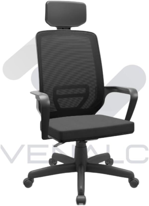 Cadeira Adrix Plaxmetal Presidente Giratória Ergonômica Tela Mesh Mecanismo Relax Assento Poliéster com Apoio de Cabeça - Imagem 4