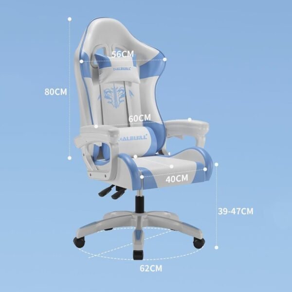 Cadeira de Escritório Cadeira de escritório para jogos com função reclinável, cadeira ergonômica para computador, ideal para dormitórios estudantis Cadeira Gamer - Imagem 3