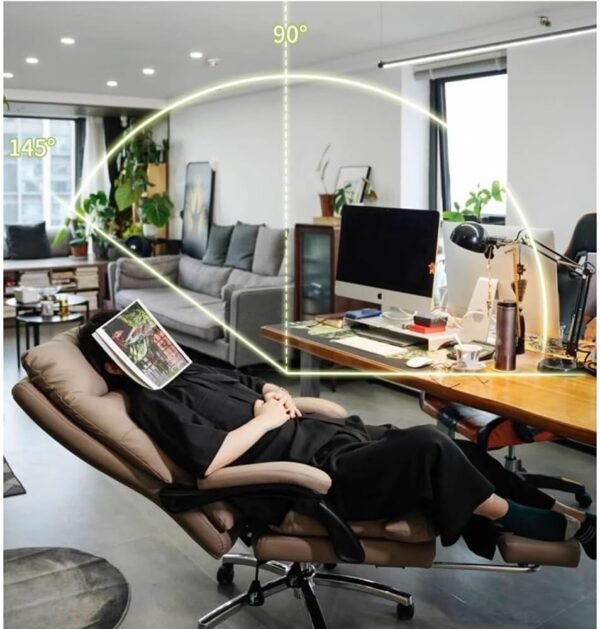 Cadeira de Escritório Cadeira de escritório Premium Comfort, poltrona reclinável para estudo em casa e uso executivo Cadeira Gamer - Imagem 6