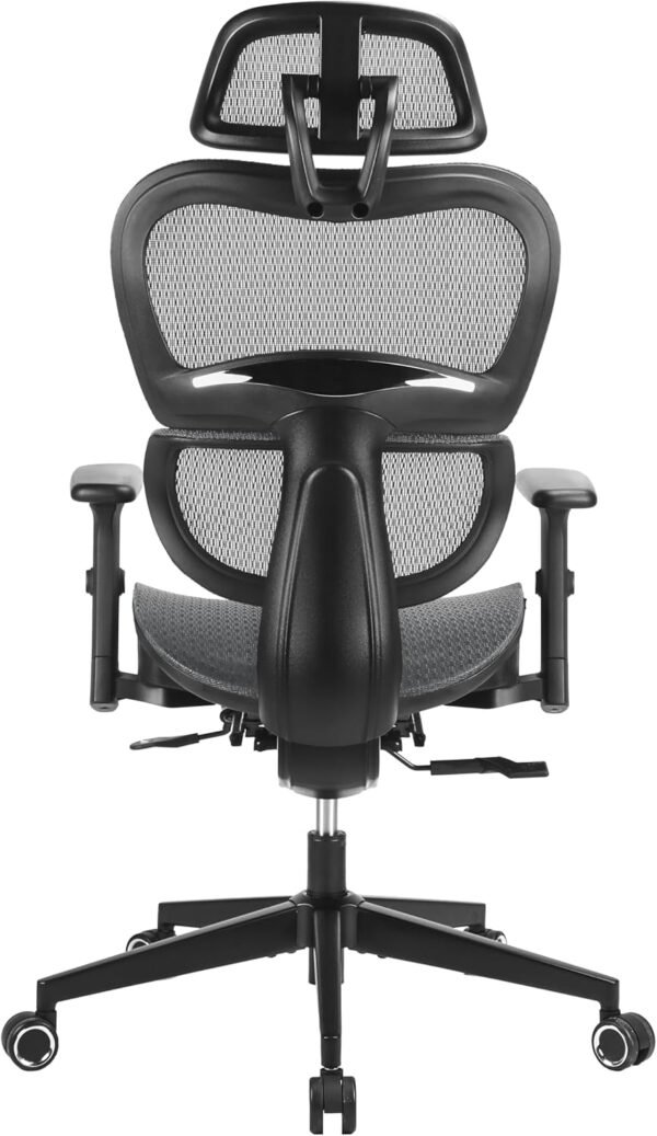 Cadeira Escritório Ergonomica DT3 Alera+, em Mesh Vidartex™, apoio de cabeça 2D, braços 3D, apoio lombar AWS+ajuste na altura do encosto, suporta até 120kg e altura máx. de 1,90cm(Grey) - Imagem 5