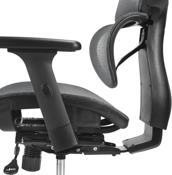Cadeira Escritório Ergonomica DT3 Alera+, em Mesh Vidartex™, apoio de cabeça 2D, braços 3D, apoio lombar AWS+ajuste na altura do encosto, suporta até 120kg e altura máx. de 1,90cm(Grey) - Imagem 8