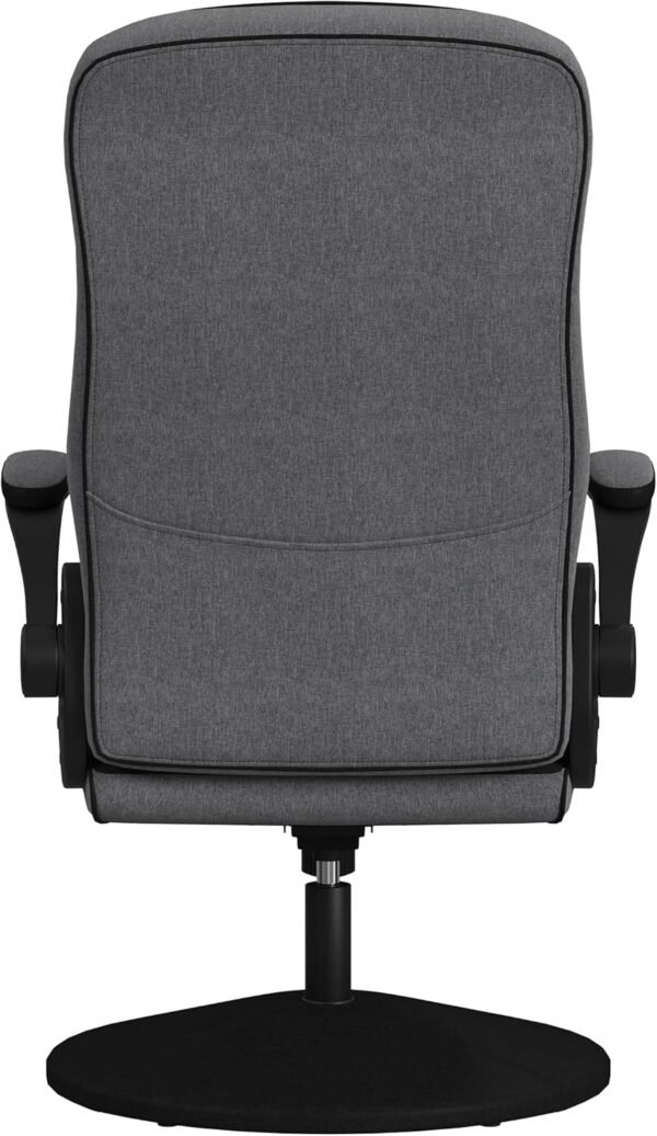 RESPAWN Cadeira para jogos 800 – Balancim giratório com encosto alto, design ergonômico de piso para crianças e adultos, poltrona reclinável com apoios de braços – tecido cinza - Imagem 6