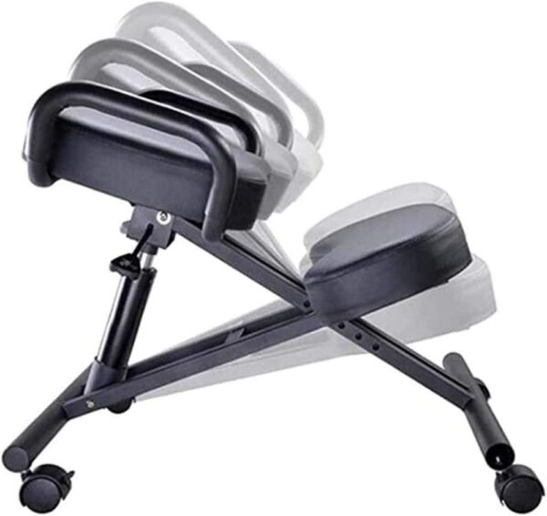 Banco de correção de postura ergonômico, cadeiras de mesa ajoelhadas para escritório balanço ajustável melhora sua postura com um assento angular, vermelho - Imagem 4