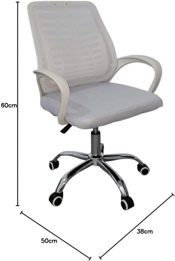 Cadeira de Escritório Esteirinha Tela Mesh Ergonômico Branco - Imagem 3