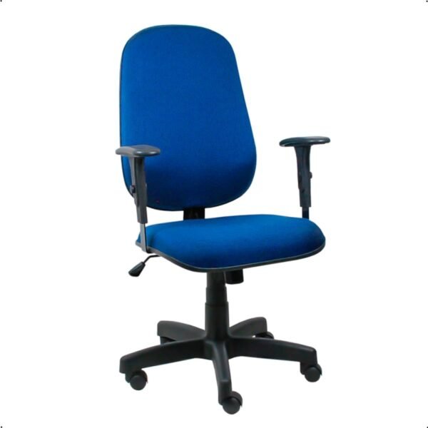 Kit 2 Cadeiras de Escritório Presidente Giratória Ergonômica e Braços Reguláveis em Tecido Azul – Conforto e Estilo para Escritório e Home Office - Escritex - Imagem 3