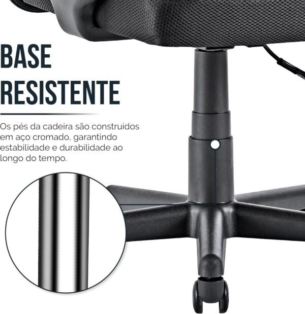 NEWCONCEPT, Cadeira de Escritório Executiva Tela Respirável Mesh Ergonômica Altura Ajustável Estofado Confortável Função Relax com Rodinhas Base Giratória Secretária Consultório - Imagem 4