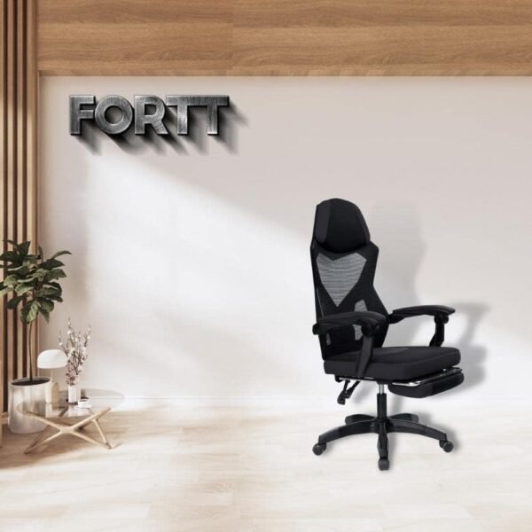 Cadeira de Escritório com Rodinha Fortt Verona Preta - CEGF01-P - Imagem 2