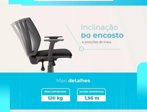 Cadeira De Escritório Addit Diretor Ergonômica Preta - Imagem 3