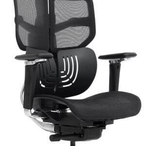 Cadeira Escritório Ergonomica DT3 Frost com revestimento Mesh DT3 Vintex-F™, apoio de cabeça 3D,braços 5D,Estrutura em Alumínio+Nylon,suporta até 160kg e altura máx. de 1,90m (Black)