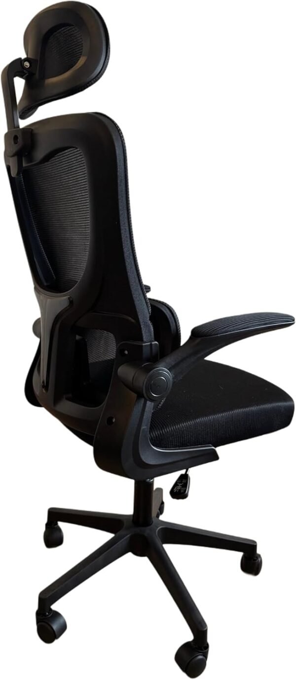 Cadeira de Escritório Ergonômica com Tecido Mesh Premium Preto e Apoio Lombar - Imagem 6