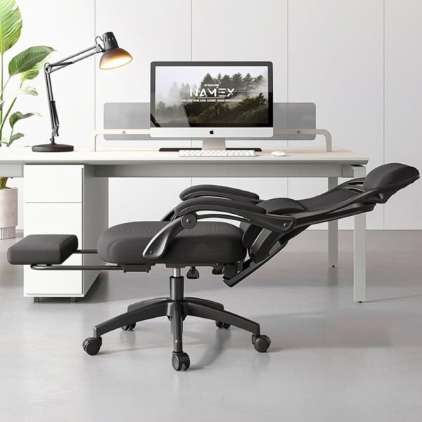 Cadeira de escritório Cadeira de escritório ergonômica com apoio lombar, reclinável confortável para longos períodos sentados e cochilos cadeira de computador - Imagem 3