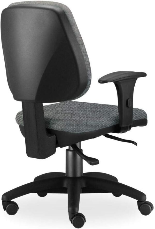 Cadeira de Escritório Giratória Executiva Ergonômica Job L02 Linho Cinza Escuro - Lyam Decor - Imagem 4