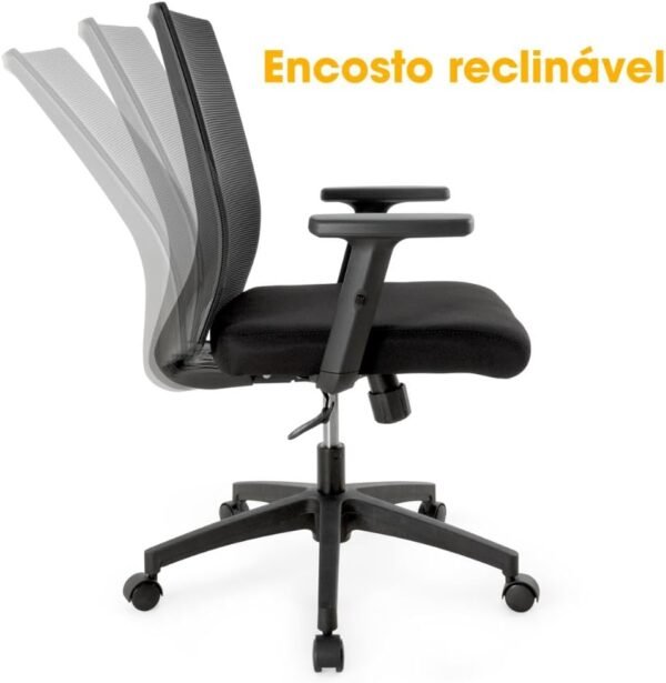 Cadeira de Escritório Ergonômica Chicago Diretor Tela Mesh com Relax - Preto - Imagem 3