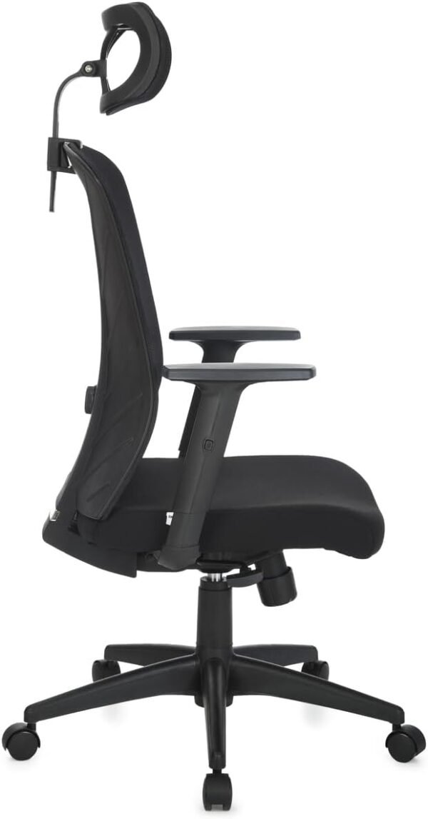 Cadeira de Escritório Presidente Ergonômica, BlumeOffice BLM0243, Suporta 110kg, Giratória, Encosto em Tela, Apoio Lombar Ajustável, Preta - Imagem 3
