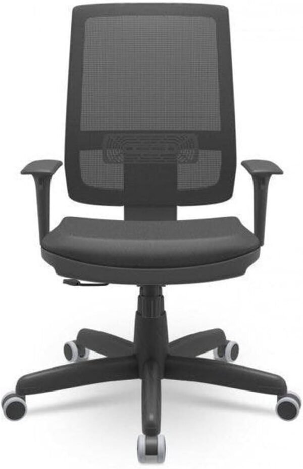 Kit 8 Cadeiras para Escritório Ergonômica Presidente Brizza Nr17 Plaxmetal Preto - Imagem 4