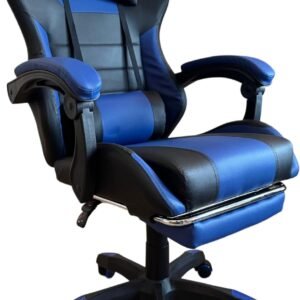 Cadeira Gamer Mobel X Com Ajuste Reclinável Com Almofadas Até 150kg Couro Cores Diversas (Azul)
