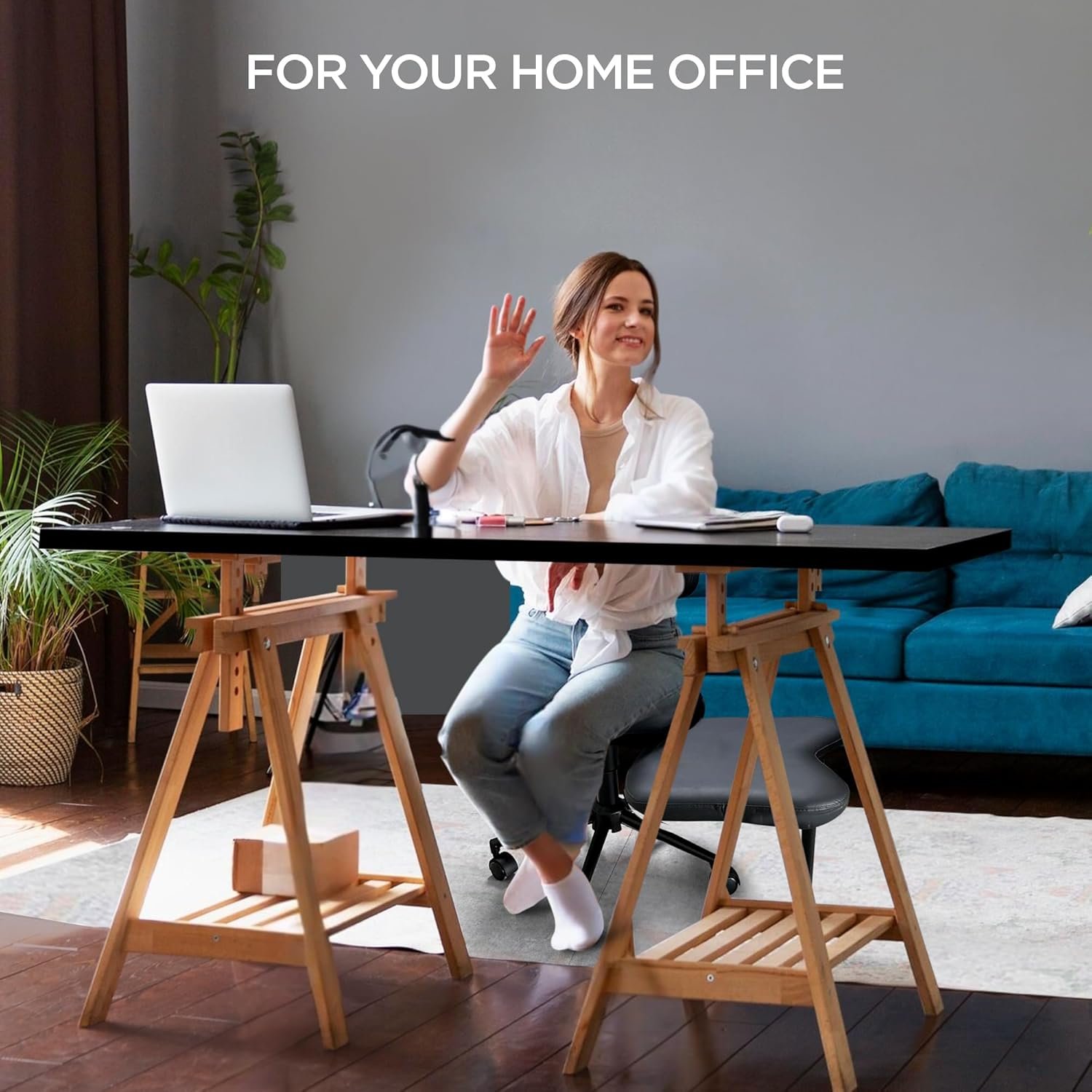 boldworks Cadeira de Meditação Ergonômica com Suporte para as Costas, Ajustável em Altura, Preta, para Adultos com TDAH ou Ioga - Imagem 6