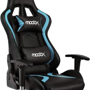 Moob Cadeira Gamer Reclinável Thunder Com Almofadas para Lombar e Pescoço Preto/Azul