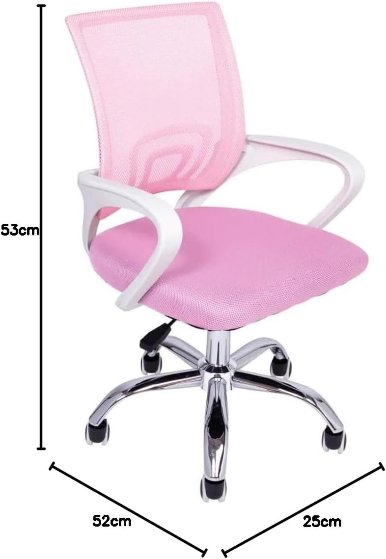 Cadeira de Escritório Begonia Tela Mesh Ergonômica Rosa - Imagem 2