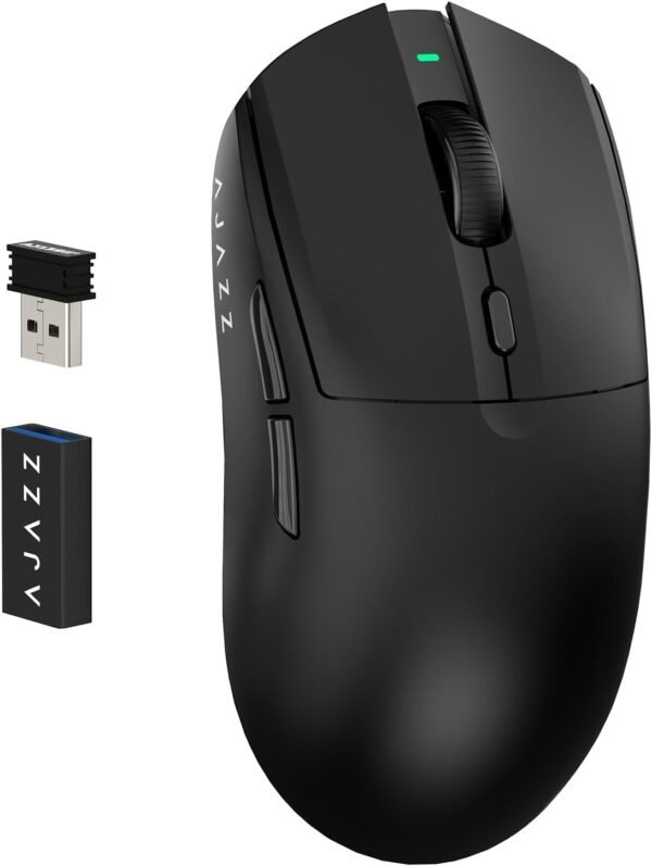 ATTACK SHARK AJ139 G Pro Gaming Mouse 4K Polling Leve PAW 3395 Sensor Receptor até 26.000DPI 6 botões programáveis USB-C Carregamento ergonômico simétrico para Xbox PS4 PC Mac Gamer Preto