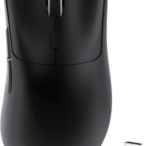 ATTACK SHARK Mouse para jogos sem fio R1, conexão de três modos (2,4G/com fio/BT5.2), 55 g leve, sensor óptico DPI 18K, HUYU vida útil de 20 milhões de chaves, design ergonômico, para