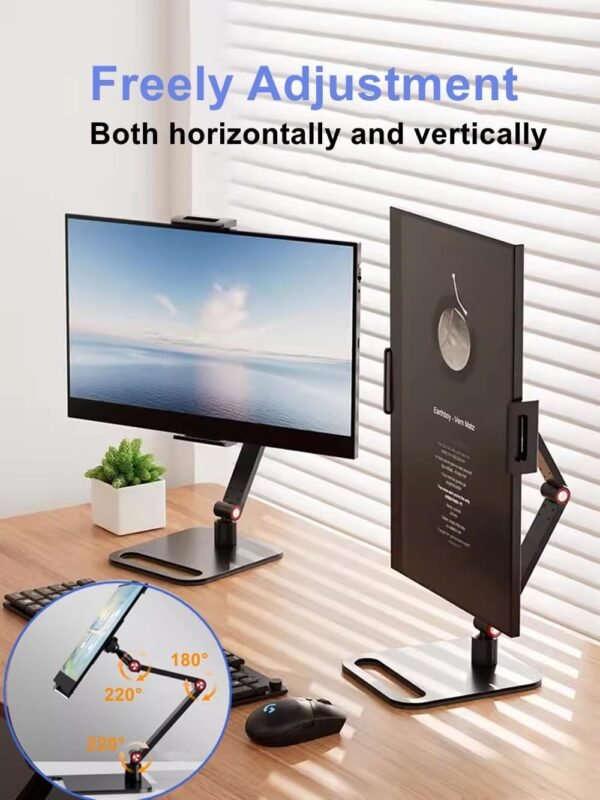 AiFeelife Portable Monitor Holder for 12-17.3 Inch Screen Desk Holder Metal Stand 16 Inch Universal Expandable Display Base 12.9inch Tablet Stand Adjustable Portable Monitor Desktop Clamp S - Imagem 2