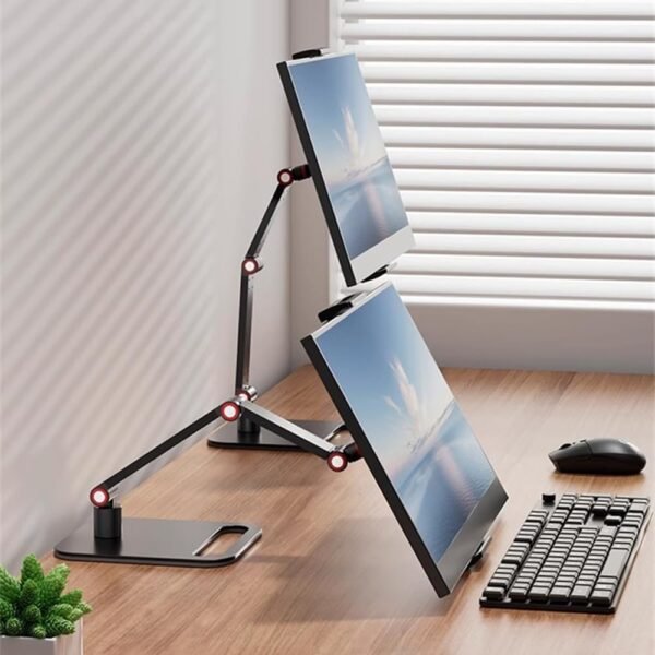 AiFeelife Portable Monitor Holder for 12-17.3 Inch Screen Desk Holder Metal Stand 16 Inch Universal Expandable Display Base 12.9inch Tablet Stand Adjustable Portable Monitor Desktop Clamp S