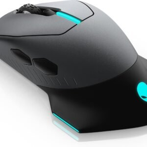 Alienware Mouse para jogos com fio/sem fio AW610M: sensor óptico de 16000 DPI - bateria recarregável de 350 horas, 7 botões, iluminação RGB AlienFX de 16,8 m de 3 zonas, design sem bordas, ergonômico,