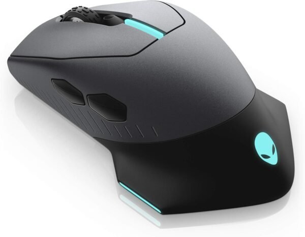 Alienware Mouse para jogos com fio/sem fio AW610M: sensor óptico de 16000 DPI - bateria recarregável de 350 horas, 7 botões, iluminação RGB AlienFX de 16,8 m de 3 zonas, design sem bordas, ergonômico, - Imagem 2