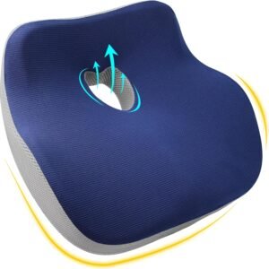 Allaboutsla Almofada de assento de carro, almofada ergonômica de espuma viscoelástica para alívio da dor ciática, assento elevatório adulto para pessoas baixas, travesseiro de carro para dirigir,